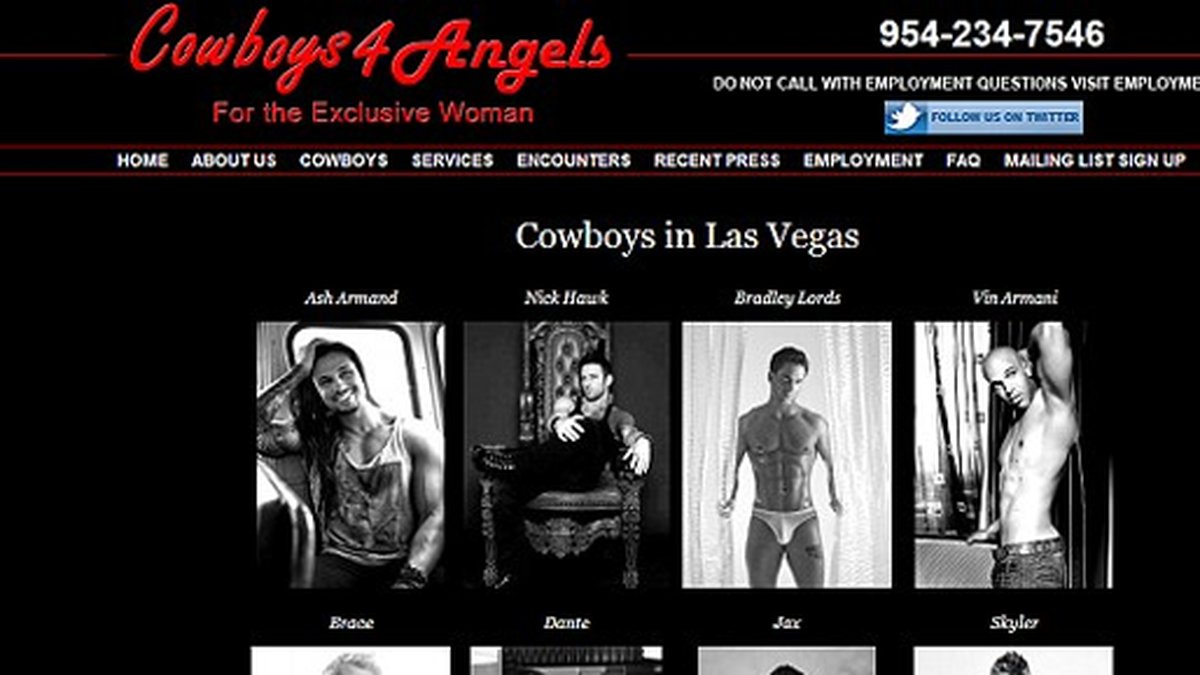 På sajten Cowboys4Angels erbjuder män sina tjänster.